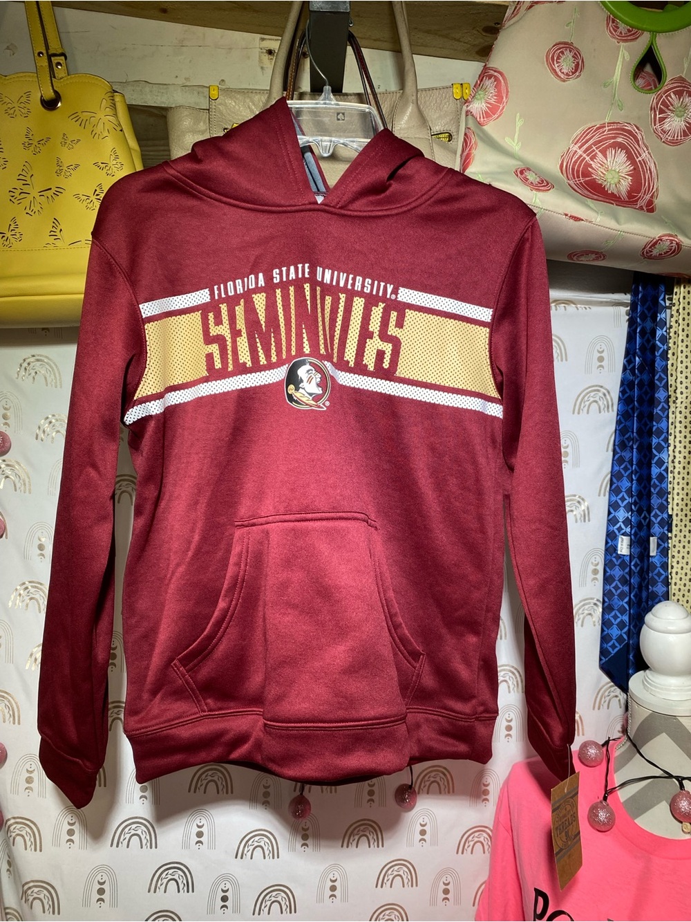 Rivalry Threads Burgundy Pullover Hoodie with Kraft Tag Print Florida Seminoles